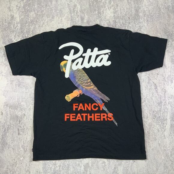 Patta Other - Patta T-Shirt Mens Large Black Fancy Feathers Parrot Streetwear